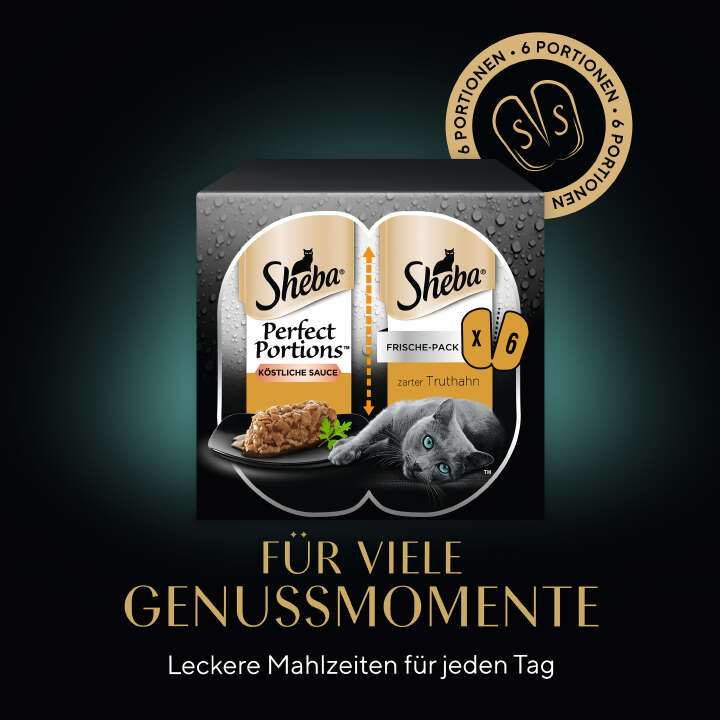 Sheba Katzen-Nassfutter Perfect Portions mit Truthahn im Multipack